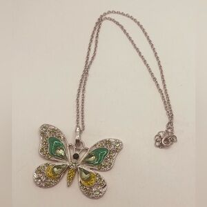 Silver plated necklace for women butterfly design